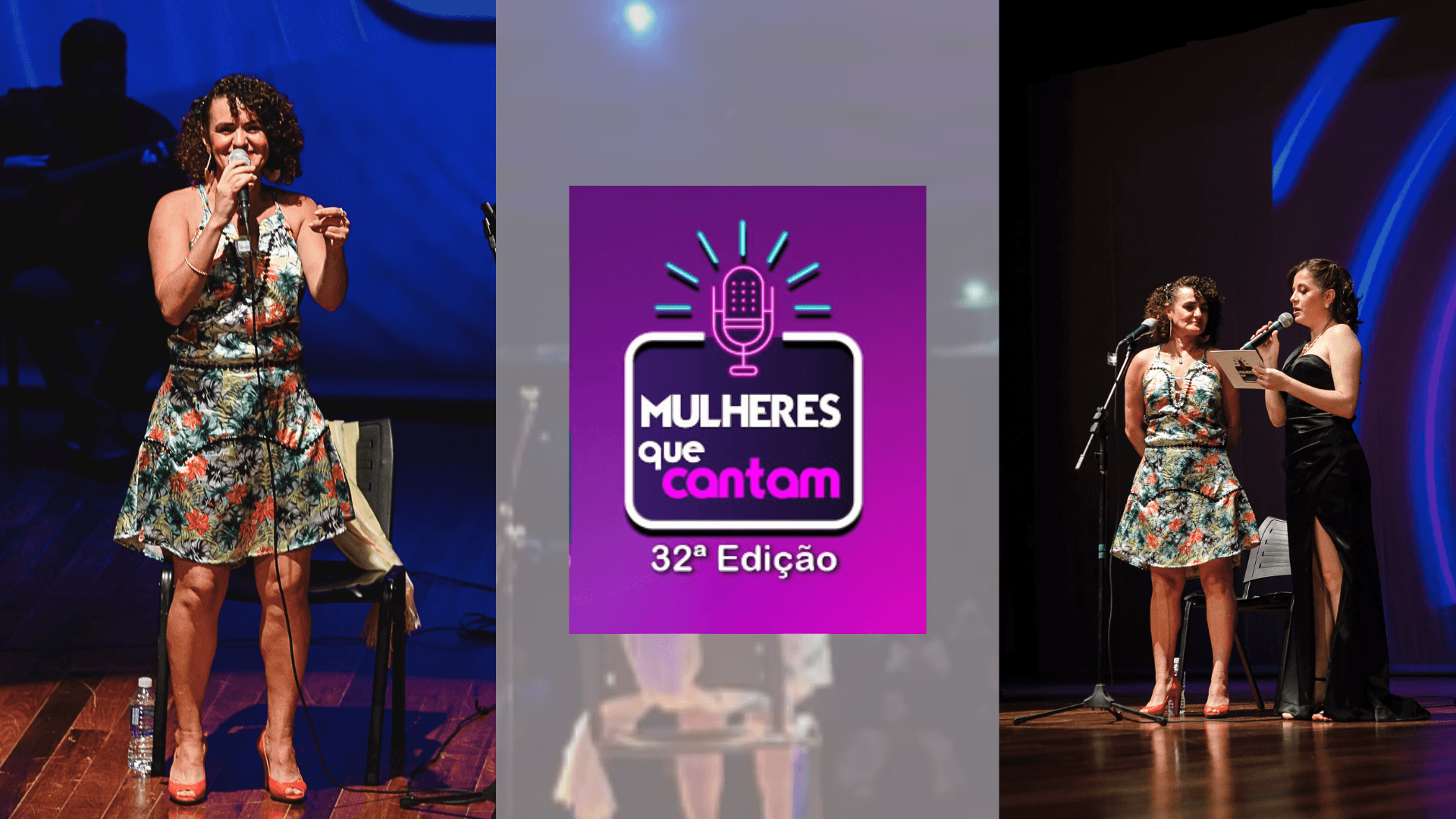 Montagem panorâmica da apresentação no Mulheres que Cantam